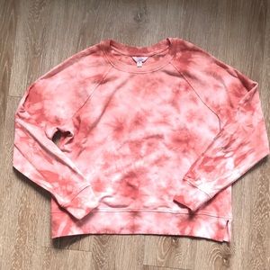 NWOT Time & Tru coral/red tie dye terry sweatshirt, medium